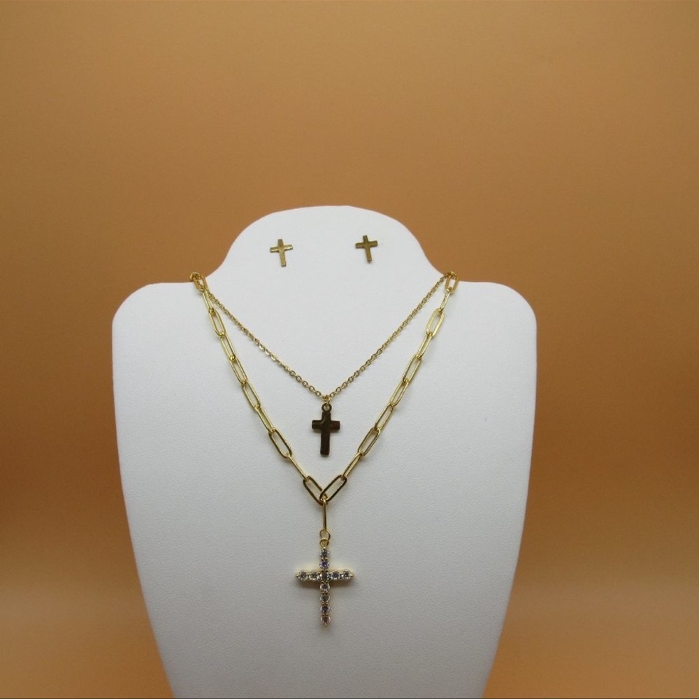 Cross Layered Necklace